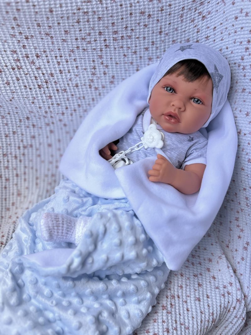 Baby doll, boy, with hair, with soft body, 45cm (Marina&Pau) - Image 2