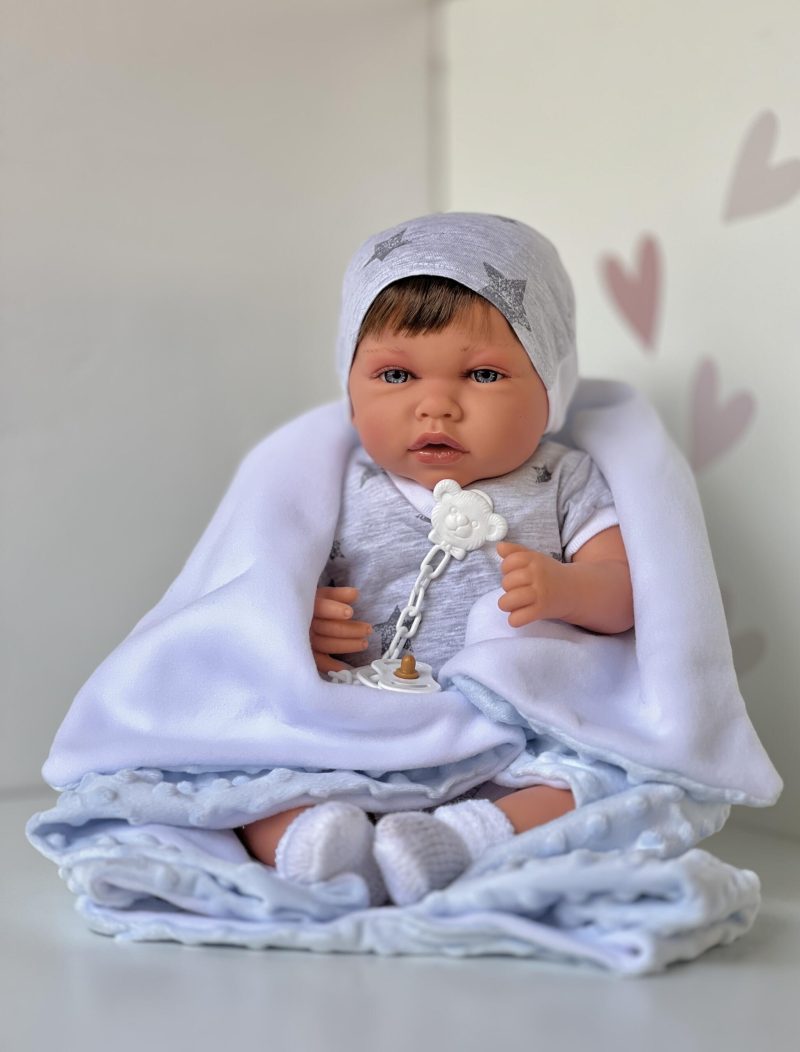 Baby doll, boy, with hair, with soft body, 45cm (Marina&Pau)