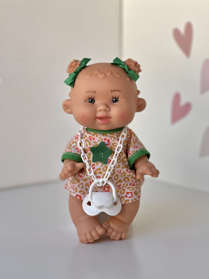 Кукла ароматизированная, девочка, с пучками, леопардовое платье, 26см (Marina&Pau)
