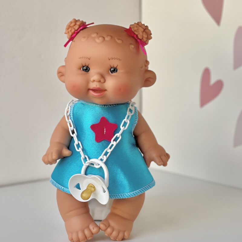 בובה עם ריח, ילדה, עם קוקיות, שמלה כחולה, 26 ס"מ (Marina&Pau)