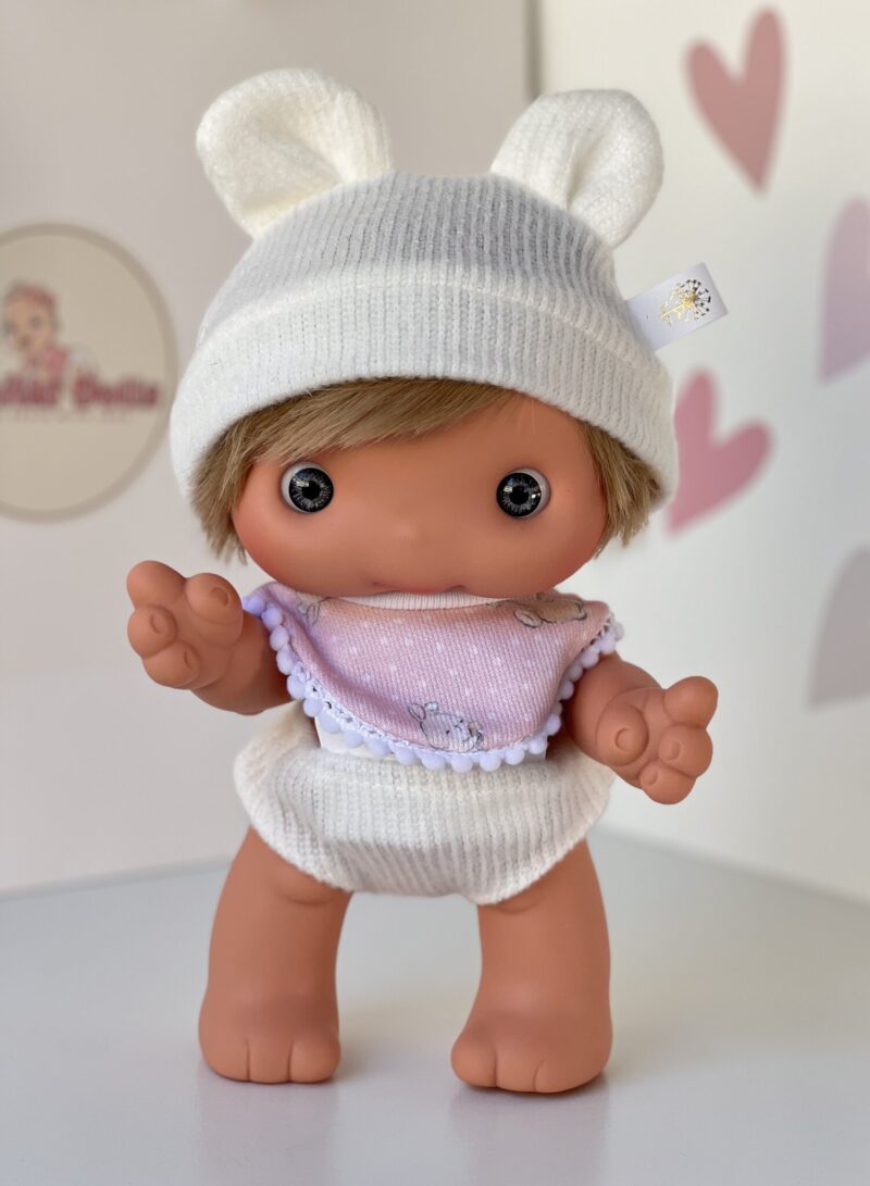PIU doll, pink bib, 25cm (Marina&Pau)