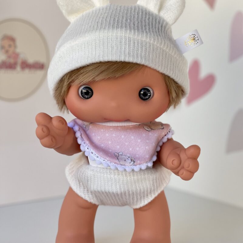 PIU doll, pink bib, 25cm (Marina&Pau)