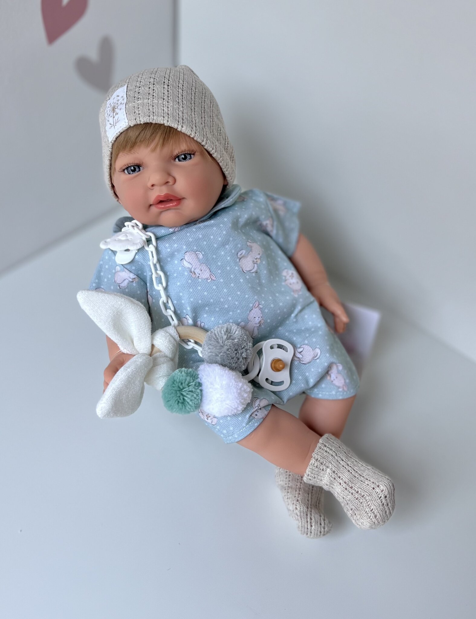 Кукла RABBIT в голубом 42см, Marina&Pau