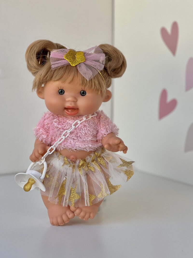 Scented doll, girl, blonde with ponytails, 26cm (Marina&Pau)