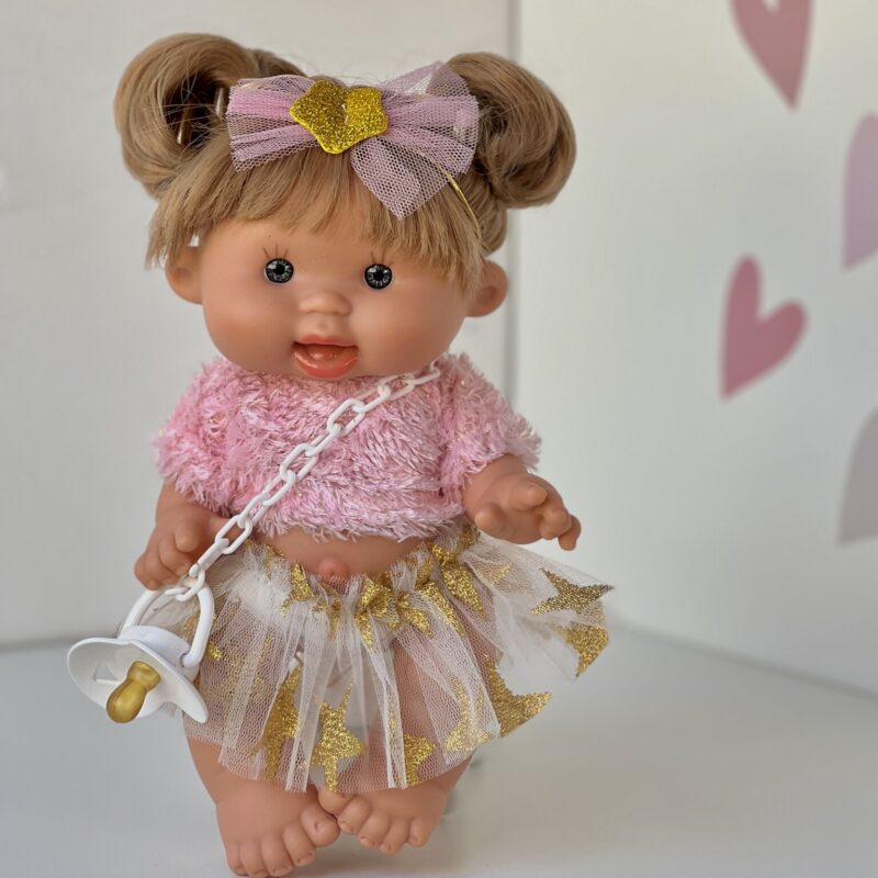 Scented doll, girl, blonde with ponytails, 26cm (Marina&Pau)
