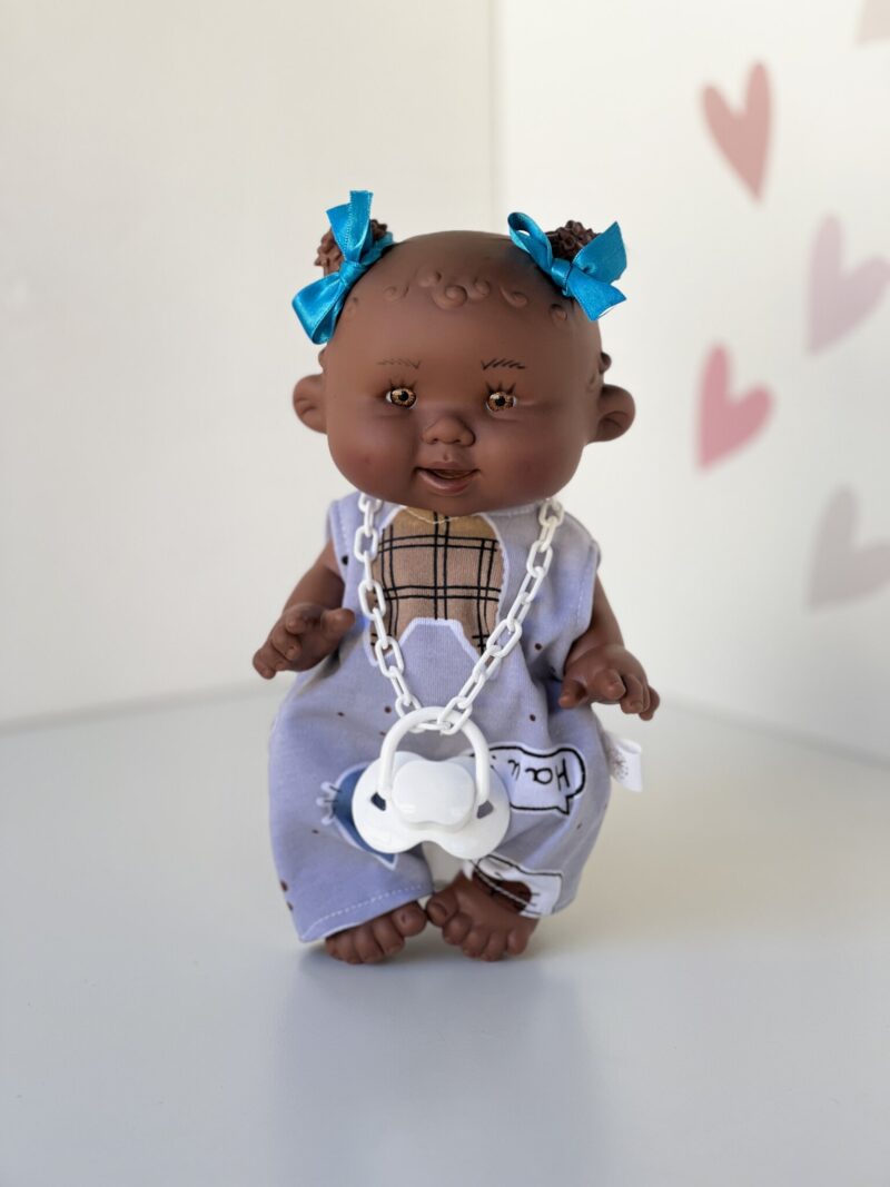 Scented doll, girl, dark skin, with tufts, 26cm (Marina&Pau)