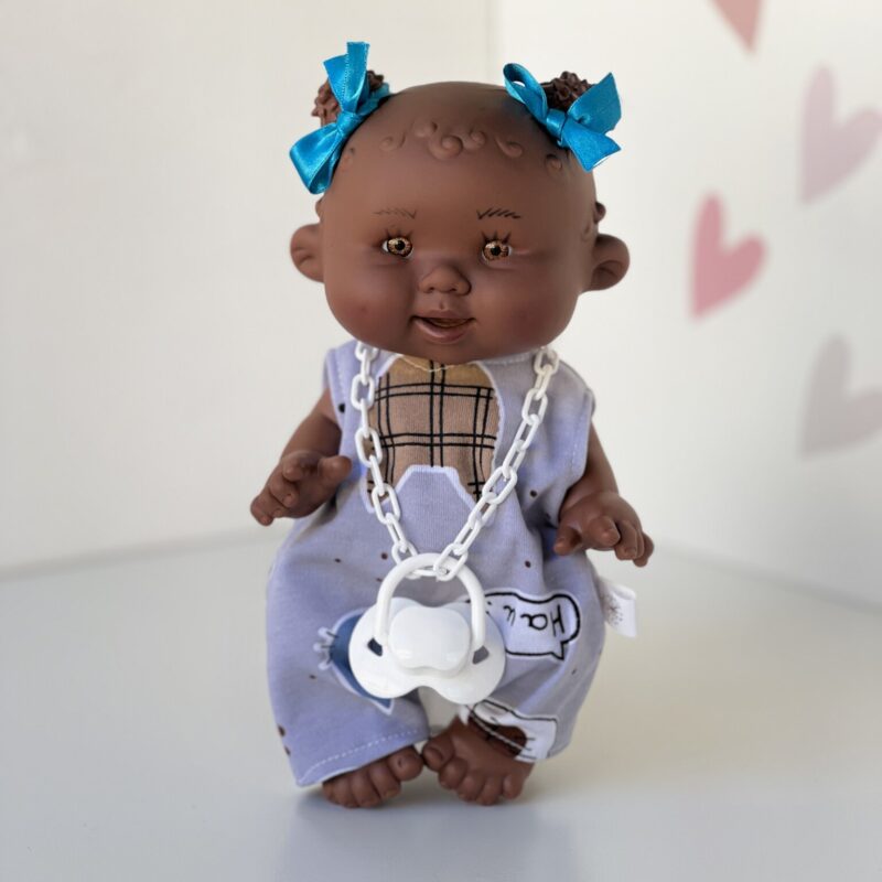 Scented doll, girl, dark skin, with tufts, 26cm (Marina&Pau)
