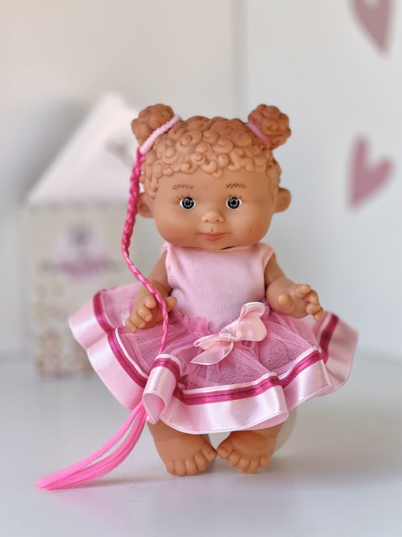 Scented doll, girl, curly with buns, BEAUTY series, 21cm (Marina&Pau)