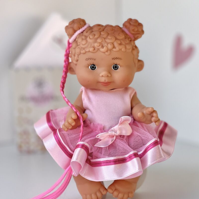 Scented doll, girl, curly with buns, BEAUTY series, 21cm (Marina&Pau)