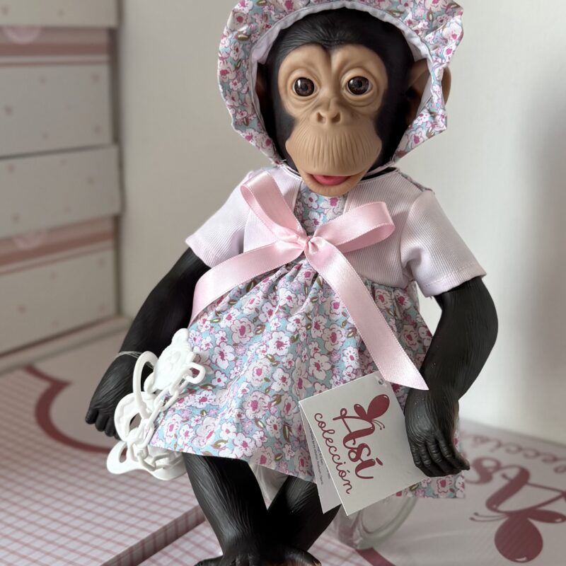 צעצוע רך Lola שימפנזה פרחים ורודים 32 ס"מ, Asivil