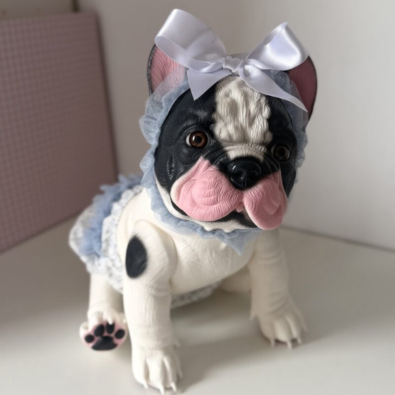 Soft toy Lily bulldog blue tulle 32cm, Asivil