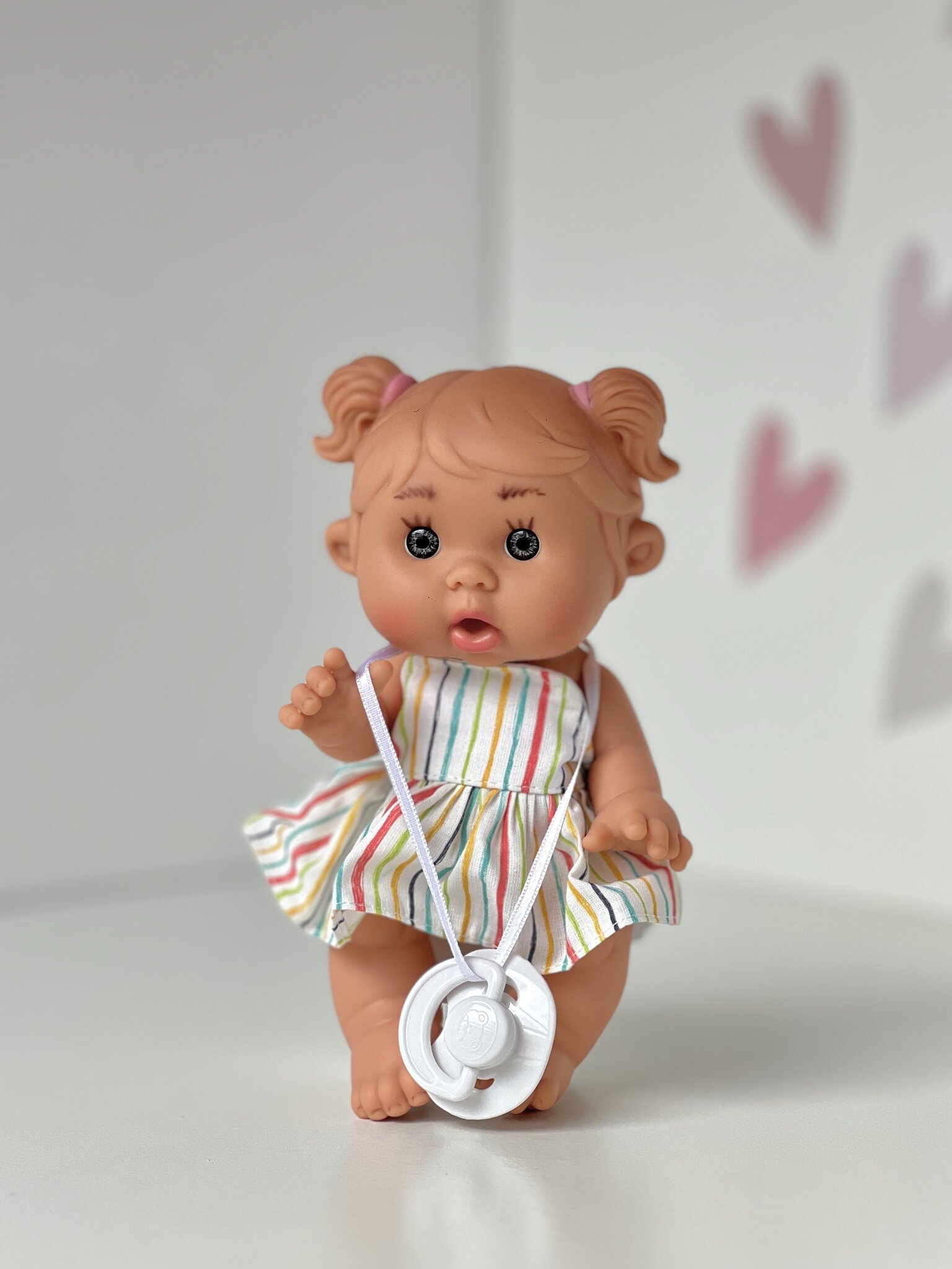Scented doll, girl, with ponytails, 21cm (Marina&Pau)
